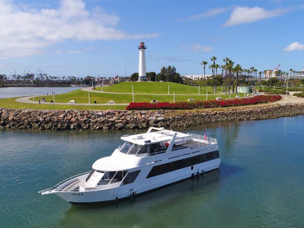 Party Yacht Ibiza exterior in Long Beach Harbor