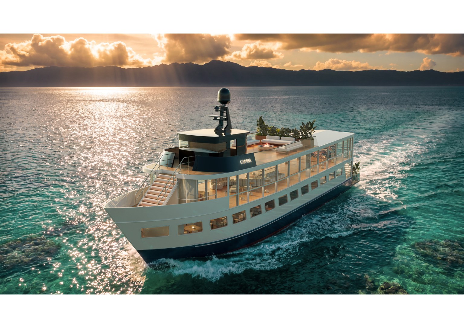 Dream Party Yacht cruising and event deck