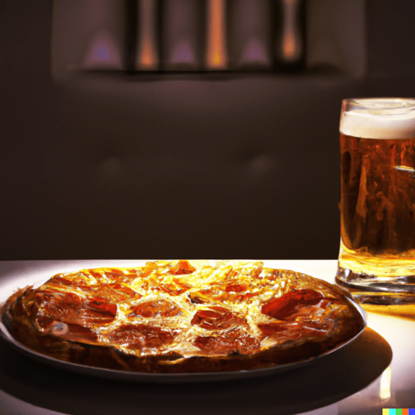 Party yacht Pizza and beer wine package